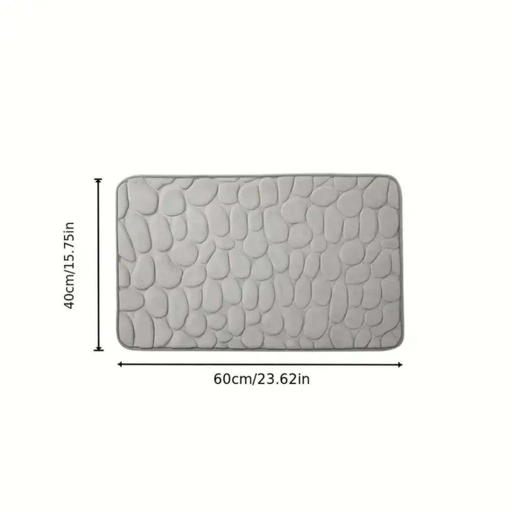 Memory Foam Cobblestone Embossed Bath Rug Mat - Picture 6 of 6